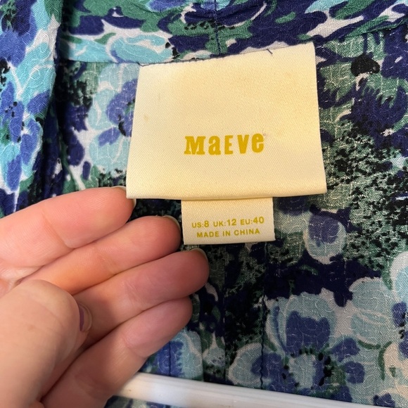 Maeve By Anthropologie Maka Watercolor Printed Top sz 8 - Picture 11 of 11